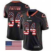 Nike Bears 34 Walter Payton Black USA Flag Fashion Limited Jersey Dyin